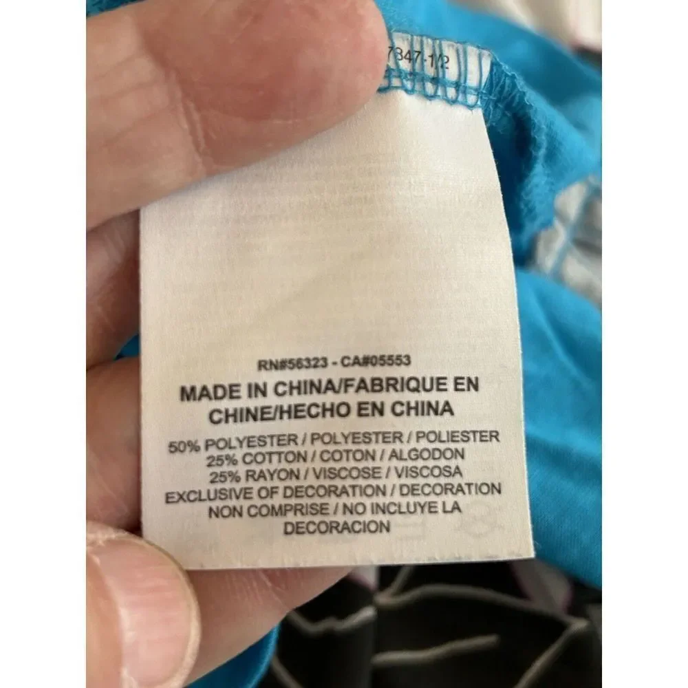 Nike Women Medium Activewear Top Blue Short Sleeve Scoop Neck Swoosh